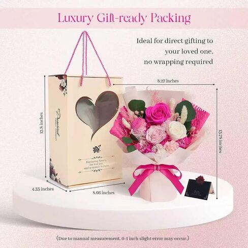 Preserved Flowers Bouquet - Birthday Gifts for Women, Real Flowers for Delivery Prime, Long-Lasting Eternal Rose for Her on Valentines Mothers Day Christmas Anniversary (Purple) in Saudi Arabia