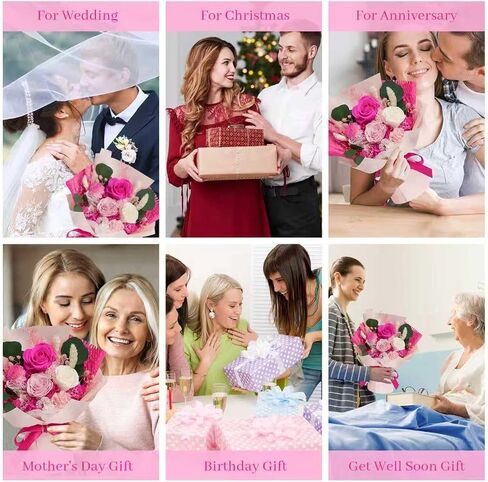 Preserved Flowers Bouquet - Birthday Gifts for Women, Real Flowers for Delivery Prime, Long-Lasting Eternal Rose for Her on Valentines Mothers Day Christmas Anniversary (Purple) in Saudi Arabia