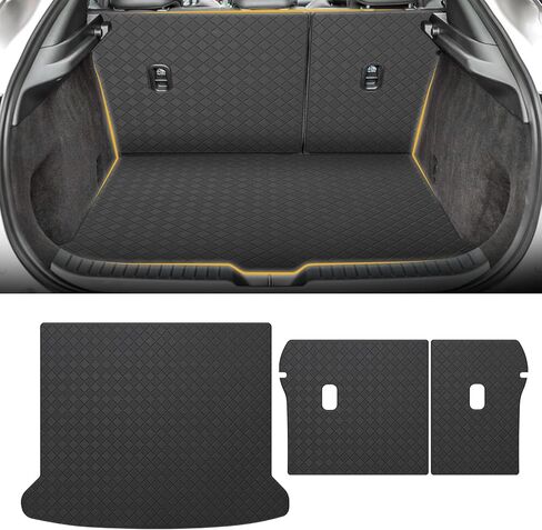 Original Trunk Mat and Rear Backrest Mat for 2020-2024 Mazda CX-30 - Custom Fit PU Leather Cargo Liner and Backrest Mat - All Weather Anti-Slip Cargo Mats for Mazda CX30 2020-2024 in Kuwait