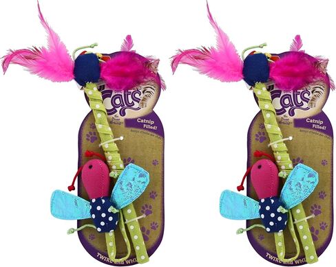 Hartz Just For Cats Twirl and Whirl Interactive Cat Toy Wand, All Breed Sizes in Kuwait