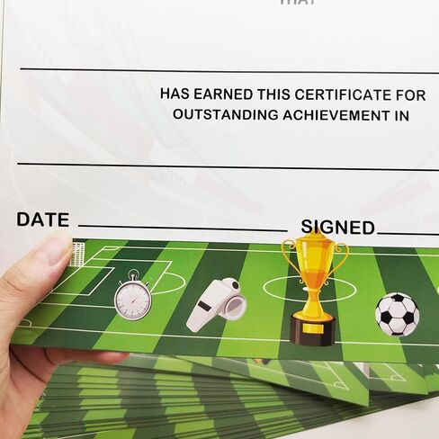 Pop Resin 25 Pack Soccer Award Certificates End of Season Soccer Team Awards 8.5 x 11 Inch - Soccer Ceremony Certificate of Appreciation for Coach Teacher and Kids (Soccer) in Saudi Arabia