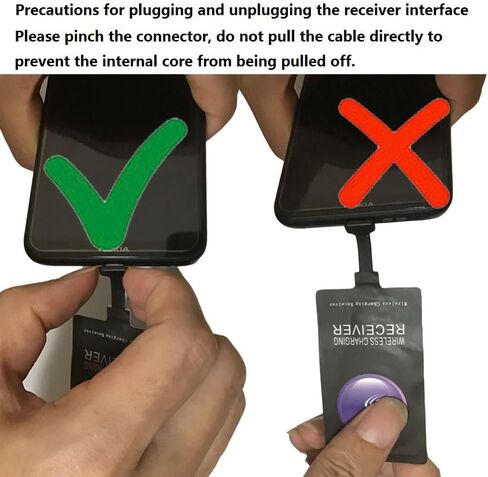 XYX Type C Qi Wireless Charger Receiver Charging Adapter Compatible with Samsung LG Motorola Google Honor All Android Device Type-C in Kuwait