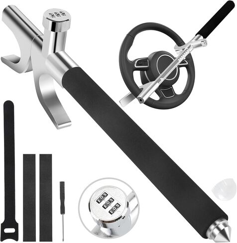 سيارة توجيه السيارة كلمة مرور القفل قفل عجلة القفل مركبة مضادة للسرقة قفل قابلة للتعديل المشبك مزدوج خطاف عالمي الطوارئ مطرقة الكسارة الدفاع عن النفس الأمان in Kuwait