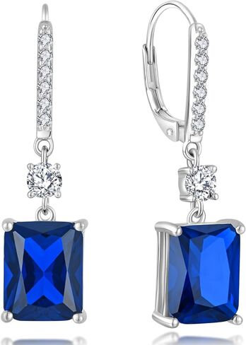 YL 10x8mm Dangle Earrings for Women Sterling Silver Leverback Earrings Cushion Cut Created Birthstone Jewelry Gifts in Saudi Arabia