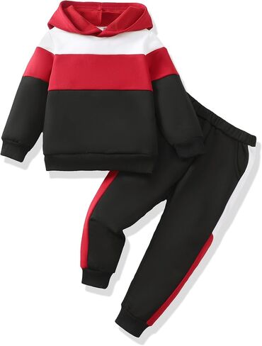 Xuanhao Toddler Boy Cloths Fall Winter Hoodie ملابس للأولاد بلوك كتلة التعرق قمم السراويل in Kuwait
