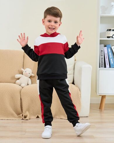 Xuanhao Toddler Boy Cloths Fall Winter Hoodie ملابس للأولاد بلوك كتلة التعرق قمم السراويل in Kuwait