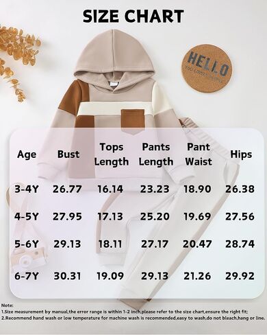XUANHAO Toddler Boy Clothes Fall Winter Hoodie Outfits for Boys Color Block Sweatsuit Tops Pants Little Kids Clothing Sets in Kuwait