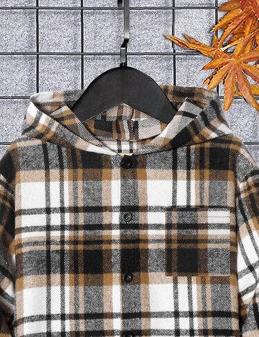 Boys Clothes Hoodie Plaid Patchwork Button Down Long-sleeve Shirt + Sweatpants Fall Winter Kids Boys 2Pcs Outfits Sets in Saudi Arabia