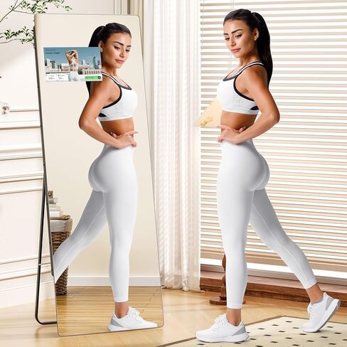Large Smart Home Gym Mirror, 65''x23.6'' Glass Workout Mirror, HD Full Length Floor Mirror with 14" Screen Mirroring for Fitness, Yoga, Dance Studio and Garage (Landscape Screen) in Kuwait