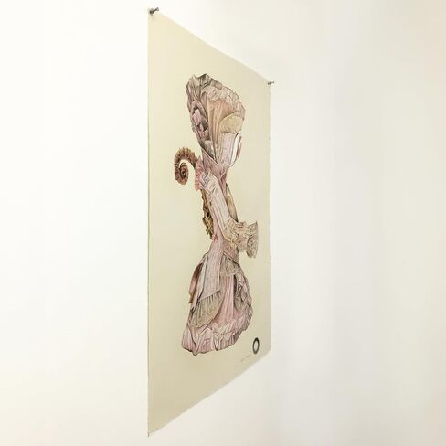 “Dressed Up" – Original Color Pencil Drawing on Paper, Handmade Fine Art Doll Illustration by Lisyanet Rodriguez in Saudi Arabia