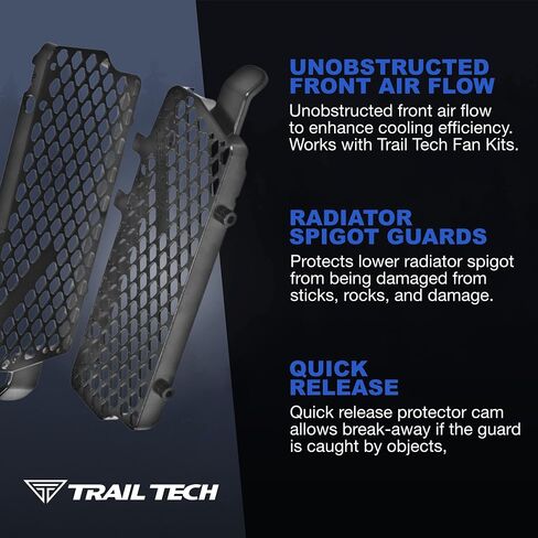 Trail Tech 0150-RB02 Black Radiator Guards KTM Husqvarna 250 300 450 530 2007-2016 in Saudi Arabia