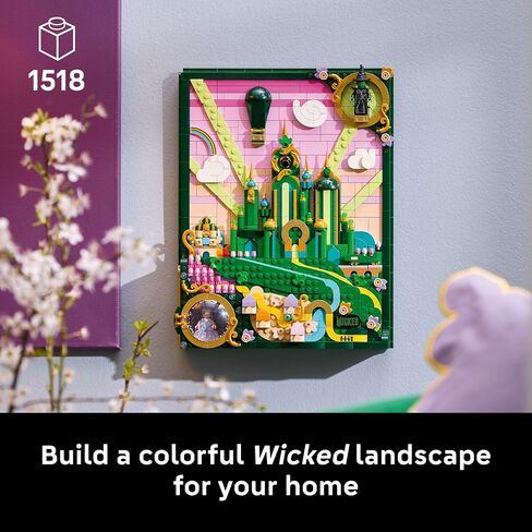 LEGO Wicked Emerald City Wall Art Building Set for Adults - Wall Decor for Living Room, Bedroom, or Dorm - Collectible Wicked Merch for Movie Fans - Gift Ideas for Women & Men, Ages 18+ - 75685 in Saudi Arabia