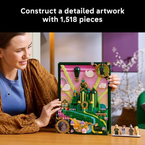LEGO Wicked Emerald City Wall Art Building Set for Adults - Wall Decor for Living Room, Bedroom, or Dorm - Collectible Wicked Merch for Movie Fans - Gift Ideas for Women & Men, Ages 18+ - 75685 in Saudi Arabia