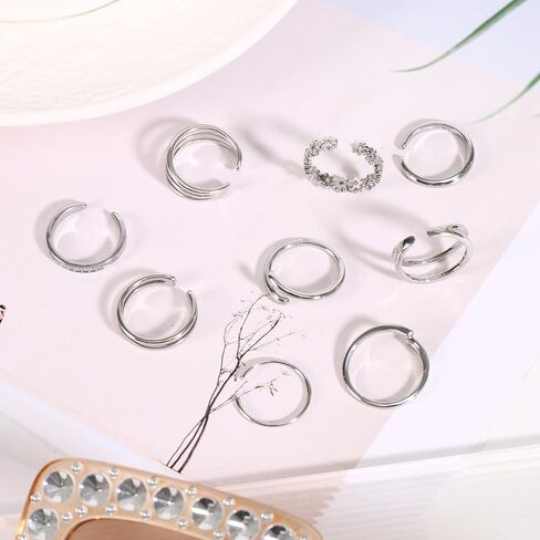 9pcs حلقات إصبع القدم للنساء ، 9 أنماط غير قابلة للتشويه تشيك توليفلي؟ in Saudi Arabia