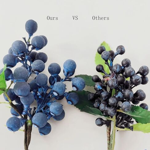 DS. DISTINCTIVE STYLE Artificial Blueberries 4 Pieces Lifelike Faux Fruit Berries Fake Flowers for Decoration (Blue) in Saudi Arabia