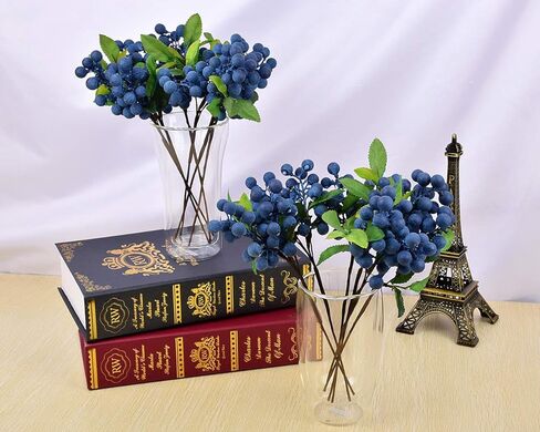 DS. DISTINCTIVE STYLE Artificial Blueberries 4 Pieces Lifelike Faux Fruit Berries Fake Flowers for Decoration (Blue) in Saudi Arabia