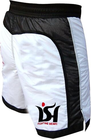 تدريب ISH MMA Kick Shorts التدريب على القتال مع تصارع Muay Thai Short Fitness (White ، X-Large 38-40 ") in Saudi Arabia