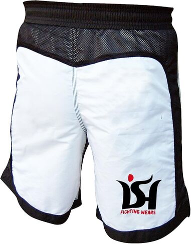تدريب ISH MMA Kick Shorts التدريب على القتال مع تصارع Muay Thai Short Fitness (White ، X-Large 38-40 ") in Saudi Arabia