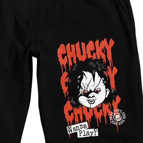 BioWorld Chucky تكرار اسم النص الرجال السوداء السود بيجاما السراويل in Saudi Arabia