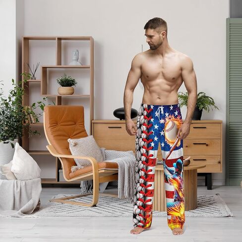Funny Men's Lounge Pajama Pants Cute Soft Ultra Lightweight Sleepwear Bottom Pants with Pocket Drawstring in Saudi Arabia