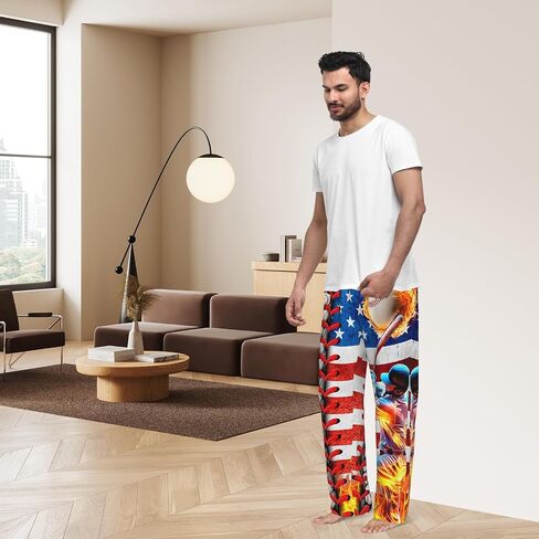 Funny Men's Lounge Pajama Pants Cute Soft Ultra Lightweight Sleepwear Bottom Pants with Pocket Drawstring in Saudi Arabia