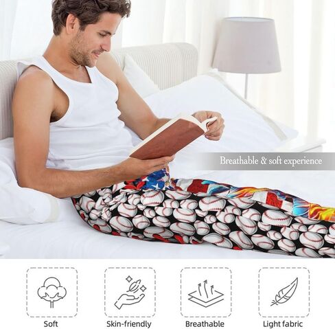 Funny Men's Lounge Pajama Pants Cute Soft Ultra Lightweight Sleepwear Bottom Pants with Pocket Drawstring in Saudi Arabia