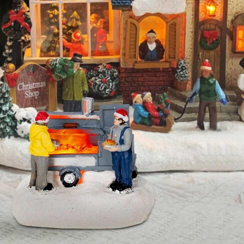 Christmas Village Accessories Figurines Scene with LED Light, Battery Operated(3V) not Included (Grilling) in Kuwait