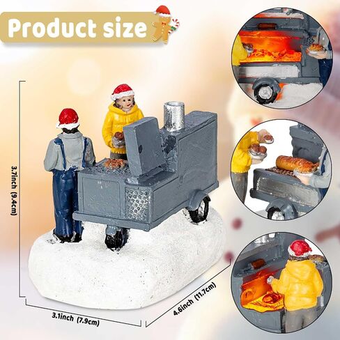 Christmas Village Accessories Figurines Scene with LED Light, Battery Operated(3V) not Included (Grilling) in Kuwait