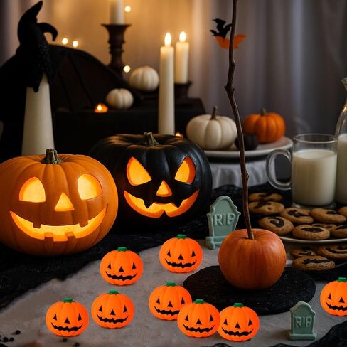 LovesTown 12 PCS Halloween Stress Balls, Pumpkin Squishies Fidget Toys Stress Relief Squeeze Toys Trick or Treat Goodie Bag Fillers Halloween Party Favors in Saudi Arabia