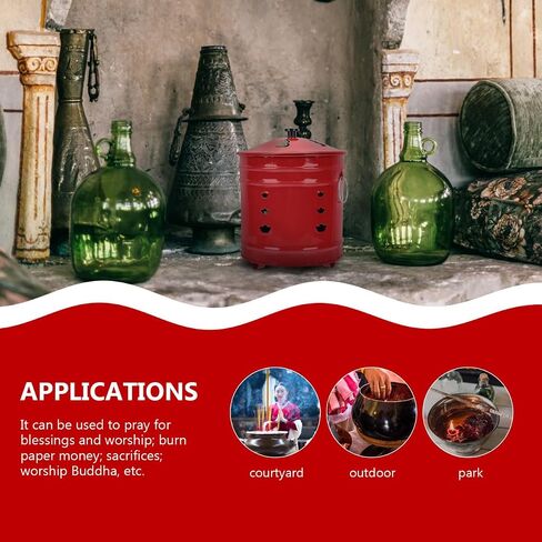 angoily 1pc العصي المحرقة yuanbao و Cage Funeral Log Documents Ash Bin Park Patio Small for Burner Furris Debris stray with paper smortical in Saudi Arabia