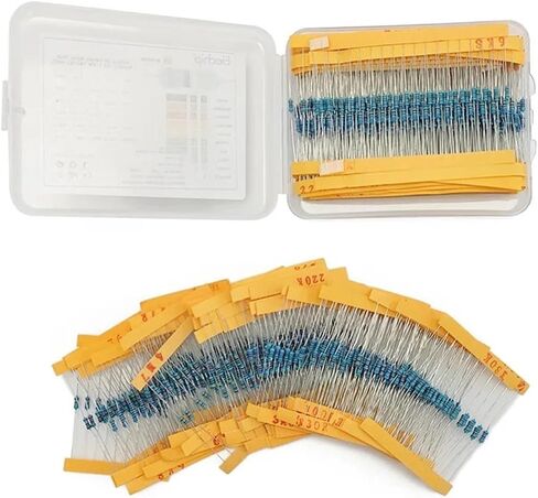 1/4W 30 values Metal Film Resistor assortment Kit 10R-1M Resistor Pack,50 values 1% Set of resistors 1R-10M DIY Assorted Kit(500pcs-Without box) in Saudi Arabia