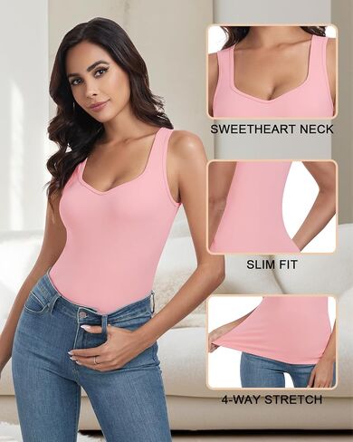 WOWENY Thermal Fleece Tank Top for Women Sleeveless Sweetheart Neck Winter Vest Underwear Tops Warm Cami Base Layer in Kuwait