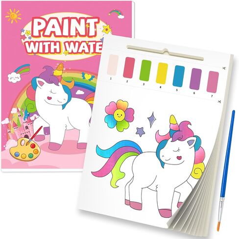 3PCS Paint With Water Books for Kids, Unicorn Mermaid & Dinosaur Watercolor Paint Book Set for Kids,Toddlers Water Color Coloring Painting Drawing Set,Mess Free Toys Gifts for Kids Age 3 4 5 6 7 8 in Saudi Arabia