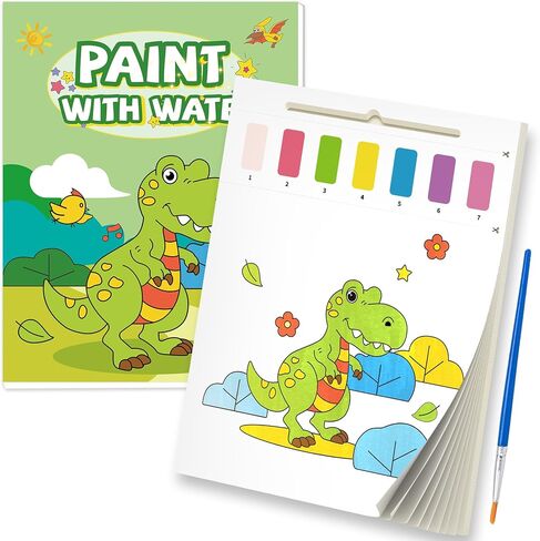 3PCS Paint With Water Books for Kids, Unicorn Mermaid & Dinosaur Watercolor Paint Book Set for Kids,Toddlers Water Color Coloring Painting Drawing Set,Mess Free Toys Gifts for Kids Age 3 4 5 6 7 8 in Saudi Arabia