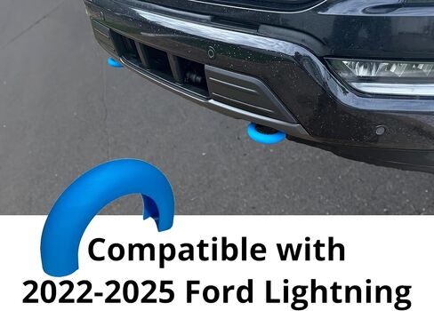 Tow Hook Covers for Ford F-150 Lightning 2022–2025 – Impact Resistant Premium Plastic – Electric Blue – Easy Install ClickFit – Wildside Concepts in Saudi Arabia