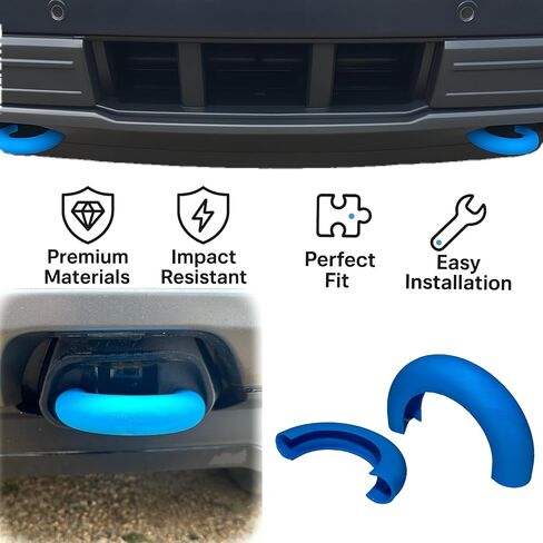 Tow Hook Covers for Ford F-150 Lightning 2022–2025 – Impact Resistant Premium Plastic – Electric Blue – Easy Install ClickFit – Wildside Concepts in Saudi Arabia