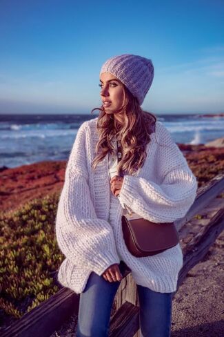 Women's Cardigan Soft Pocketed Long Sleeves Casual Knitted Open Front Cardigans Lightweight Sweaters in Saudi Arabia