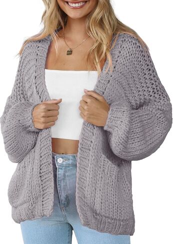Women's Cardigan Soft Pocketed Long Sleeves Casual Knitted Open Front Cardigans Lightweight Sweaters in Saudi Arabia