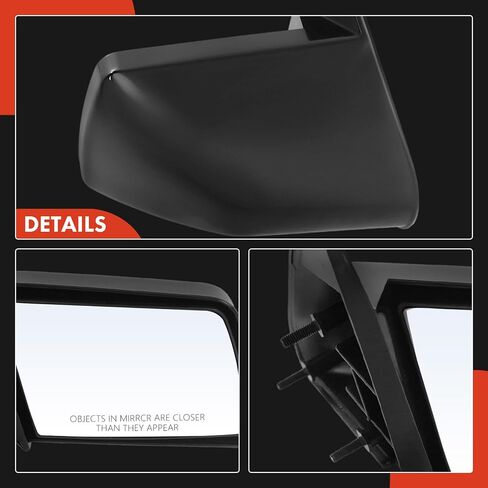 A-Premium Pair (2) مرآة سائق ومسافر-متوافق مع شيفروليه و GMC C1500 K1500 C2500 K2500 C3500 K3500 1988-1999 & Cadillac Escalade 1999-Manual Glass ، غير موم ، غير ملطخ ، in Saudi Arabia