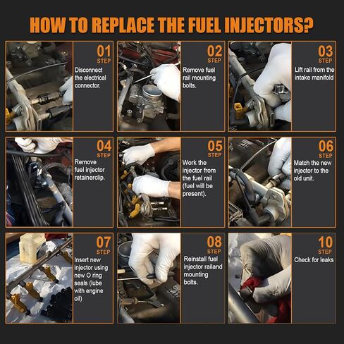 2010-2017 Fuel Injectors 8PS Compatible for Chevrolet Express Silverado 1500 Suburban Tahoe, GMC Canyon Savana 1500 2500 3500 Sierra Yukon XL 1500, Hummer H3 H3T 4.8L 5.3L Replace 12613411 in Kuwait