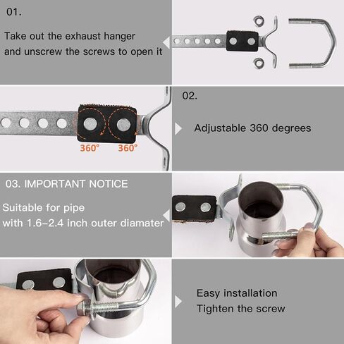 2 Pcs Exhaust Hangers Heavy Duty Muffler Hanger Universal Exhaust Pipe Hanger Swivel Tail Pipe Muffler Hanger Bracket(OE Style) in Kuwait