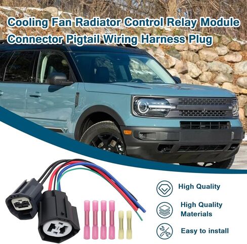 Cooling Fan Control Control Control Module Module Connector Pigtair Wiring Harness Close التوافق مع Ford F-150 Focus Fusion Escape Taurus Lincoln MKZ MKX Mercury Milan application for 9U2Z14S411LB WPT-1361 in Kuwait