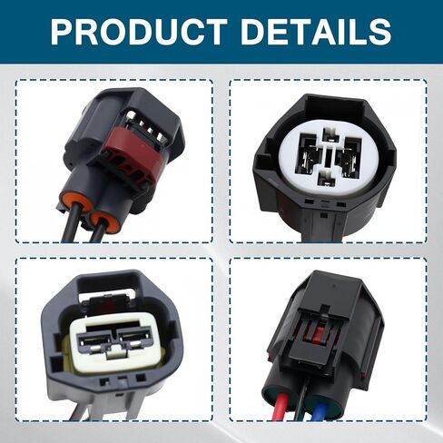 Cooling Fan Control Control Control Module Module Connector Pigtair Wiring Harness Close التوافق مع Ford F-150 Focus Fusion Escape Taurus Lincoln MKZ MKX Mercury Milan application for 9U2Z14S411LB WPT-1361 in Kuwait