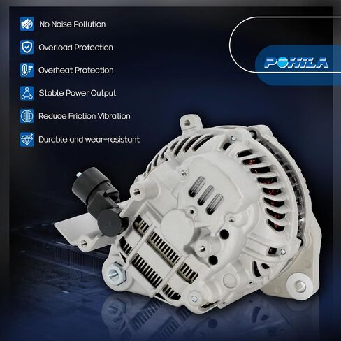 Alternator 12V 80Amp Compatible with Honda Civic 2006 2007 2008 2009 2010 2011 L4 1.8L, CW 7-Groove Pulley, Replace# 11176N, 31100RNAA01, 31100RNAA012M2 in Saudi Arabia