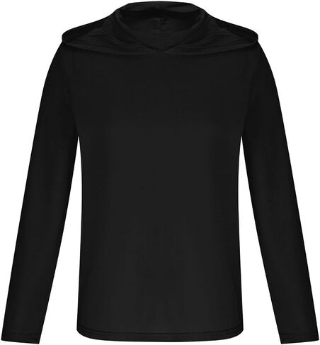 Unisex Kids UPF 50+ Hoodie with Face Mask Ice Silk Long Sleeve Rash Guard Swim Tops Cooling Hiking Shirts 4-15 Years in Saudi Arabia