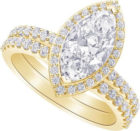 1-8 Carat (ctw) White Gold Marquise Cut LAB GROWN Diamond Halo Marquise Matching Diamond Wedding Bridal Set (Color D-E Clarity VS1-VS2) in Saudi Arabia