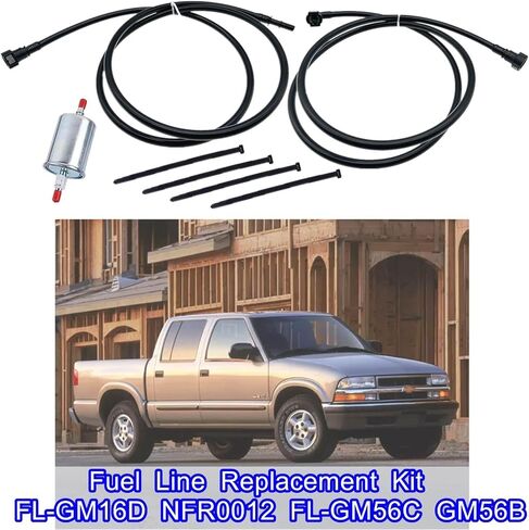 Fuel Line Replacement Kit FL-GM16D NFR0012 FL-GM56C GM56B,Nylon Fuel Line Repair Kit Compatible with Chevy S10 GMC Sonoma 1997-2005 in Saudi Arabia