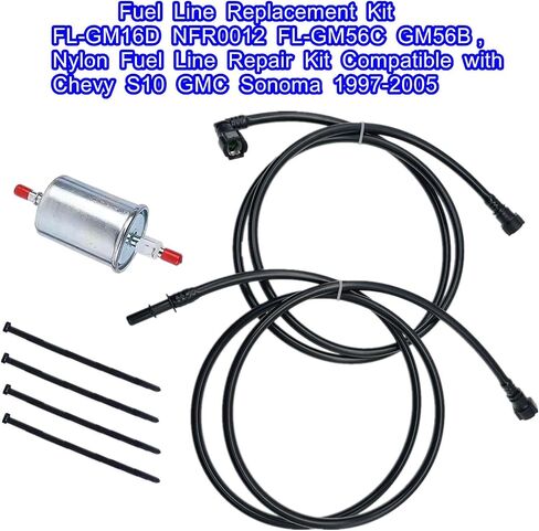 Fuel Line Replacement Kit FL-GM16D NFR0012 FL-GM56C GM56B,Nylon Fuel Line Repair Kit Compatible with Chevy S10 GMC Sonoma 1997-2005 in Saudi Arabia
