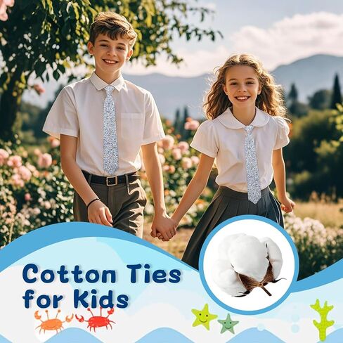 Cotton Boys Tie, Floral Ties for Boy Adjustable Pre-tied Kids Neckties for School Uniforms Wedding Party Graduation in Saudi Arabia