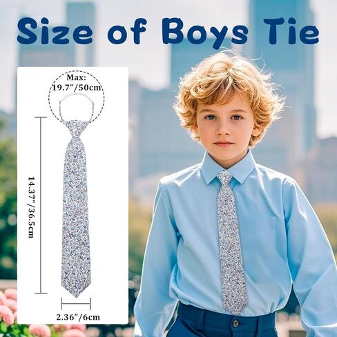 Cotton Boys Tie, Floral Ties for Boy Adjustable Pre-tied Kids Neckties for School Uniforms Wedding Party Graduation in Saudi Arabia